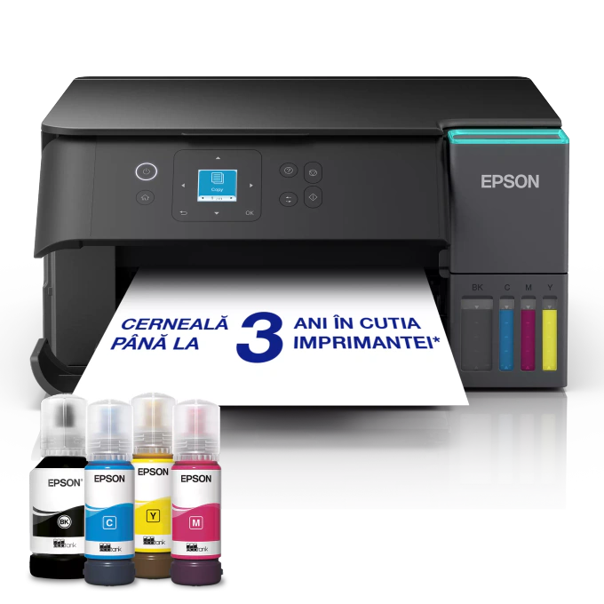 Multifunctionala Epson EcoTank L4360 C11CL41408, InkJet CISS, Color, A4, Duplex, Wi-Fi. Negru - Imagine 1