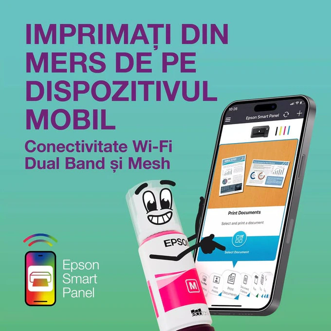 Multifunctionala Epson EcoTank L4360 C11CL41408, InkJet CISS, Color, A4, Duplex, Wi-Fi. Negru - Imagine 4