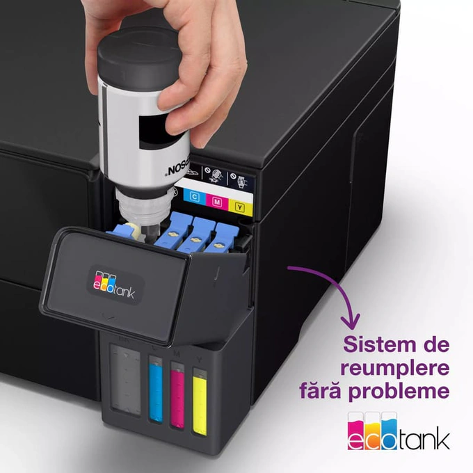 Multifunctionala Epson EcoTank L4360 C11CL41408, InkJet CISS, Color, A4, Duplex, Wi-Fi. Negru - Imagine 8