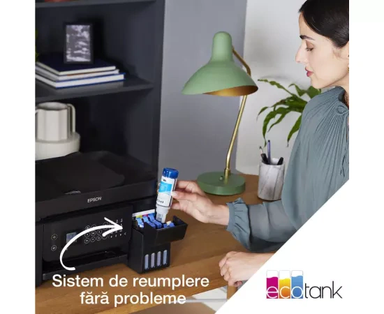 Multifuncționala Inkjet Epson EcoTank L5310C11CJ65412,  CISS, Color, A4, LAN, USB și Wi-Fi, Negru - Imagine 7