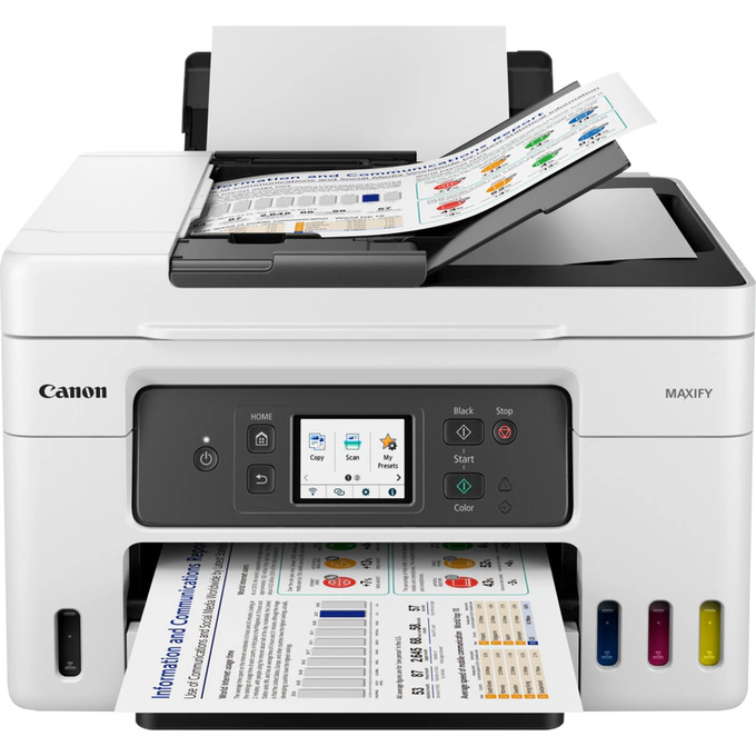 Canon Multifuncțională Jet CANON MAXIFY GX4040, InkJet CISS, Color, Format A4, Duplex, Retea, Wi-Fi, Fax, Alb - IT-Fashion.ro