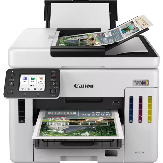 Multifuncțională Jet CANON MAXIFY GX7140, InkJet CISS, Color, A4, Duplex, Retea, Wi-Fi, Fax, Alb - Imagine 4