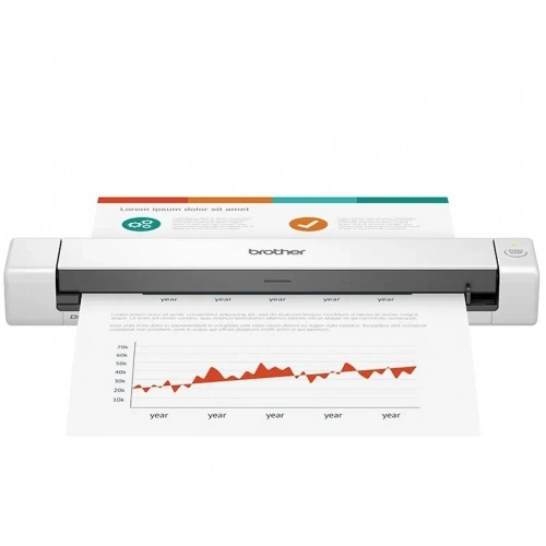 Scanner portabil BROTHER DS-640TK1, USB, 300dpi, A4, Alb - Imagine 1