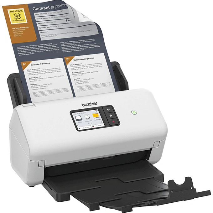 Brother Scanner profesional BROTHER ADS-4550WTC1, Wi-Fi, Duplex, A4, Alb/negru - IT-Fashion.ro