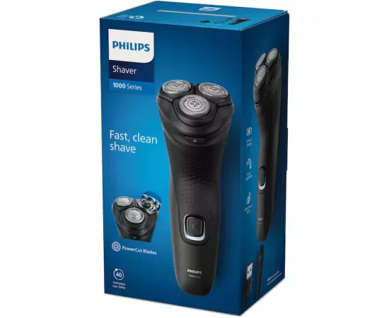 Aparat de ras PHILIPS Shaver Seria 1000 S1141/00, Capete 4D Flexibile, Capac de Protectie, Negru - Imagine 4