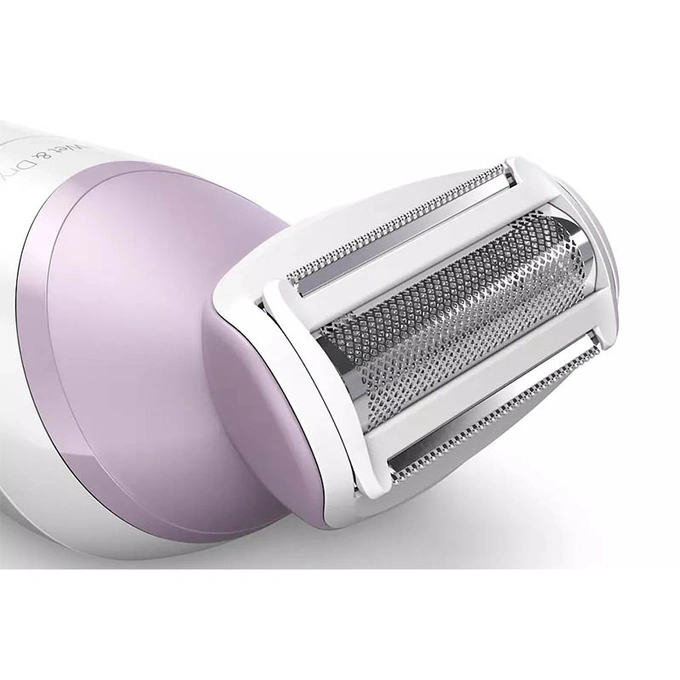 Epilator fara fir PHILIPS Seria 6000 BRL136/00, 7.5 W, 1 viteza, Umed si uscat, Alb/Roz - Imagine 4