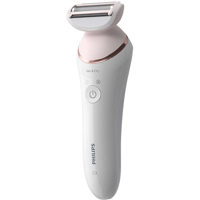 PHILIPS Epilator PHILIPS Seria 8000 BRE730/10, 5.4 W, 2 viteze, 32 discuri, Umed si uscat, Alb/Roz - IT-Fashion.ro
