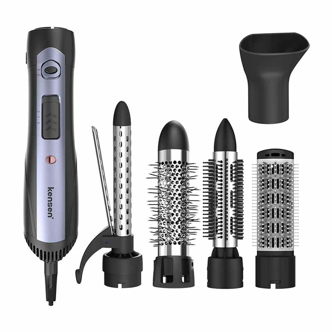 Ondulator de par KENSEN H5 05-KRFS11-001, 1000 W, 5 in 1, Black/Satin silver - Imagine 1