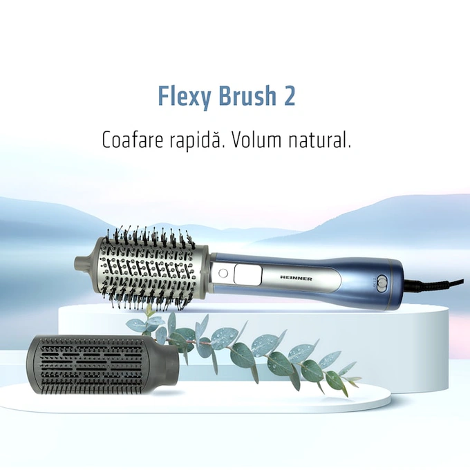 Perie cu are cald HEINNER HAB-R12DC-BL2, 1200 W, 2 trepte de temperatura, 2 trepte de viteza, Gri/Albastru - Imagine 4