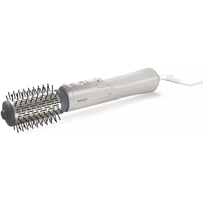 PHILIPS Perie rotativa cu aer cald PHILIPS Seria 7000 BHA710/00, 1000 W, 2 trepte de viteza, 3 trepte de temperatura, Turmalina, Alb/Argintiu - IT-Fashion.ro