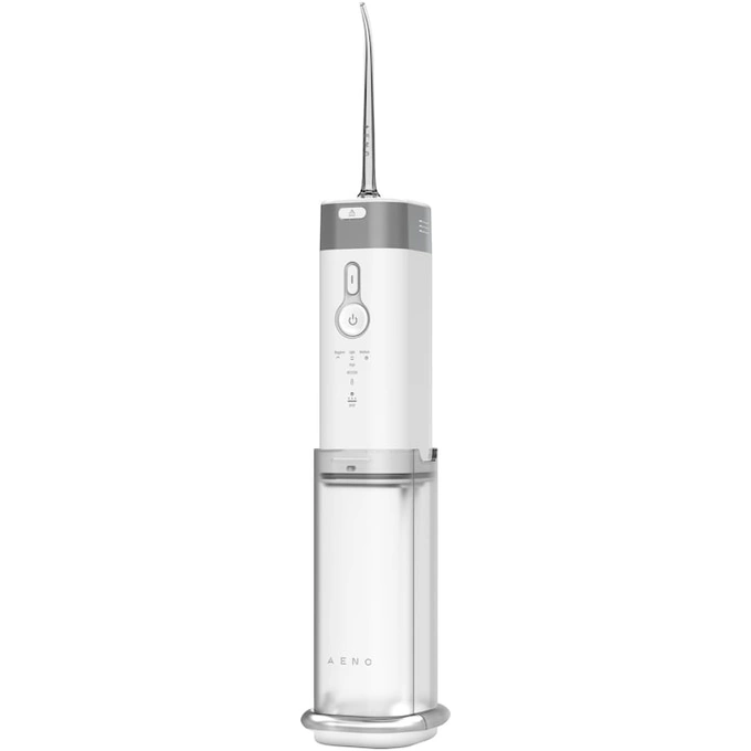Irigator bucal AENO ADI0002, 5 moduri de curatare, Portabil, Functie memorie, 100 zile autonomie, Rezervor 200 ml, Baterie 2500 mAh, 3 duze incluse, indicator LED, Alb - Imagine 3