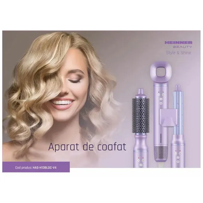 Aparat de coafat HEINNER HAS-H13BLDC-V4, 1300 W, 3 trepte putere, 4 setari temperatura, Violet - Imagine 6