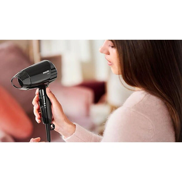 Uscator de par PHILIPS EssentialCare BHC010/10, 3 trepte temperatura, 3 viteze, 1200W, Negru - Imagine 4