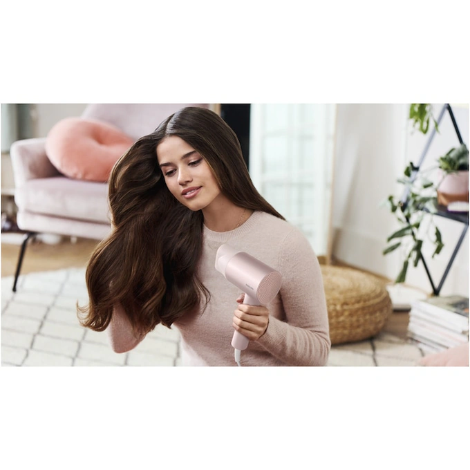 Uscator de par PHILIPS Seria 3000 BHD321/50, 1600 W, 2 trepte de viteza, 2 trepte de temperatura, Ionizare, Pink - Imagine 3