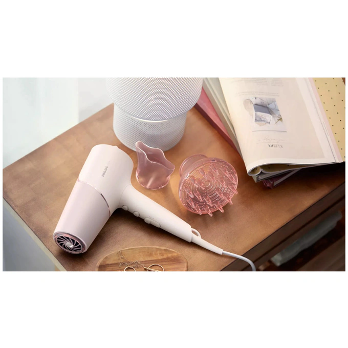 Uscator de par PHILIPS Seria 5000 BHD530/00, 2300 W, 3 trepte de temperatură, 2 trepte de viteză, Pink - Imagine 4