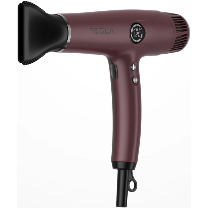 Uscator de par TESLA DRH500BBD, 2200 W, 4 trepte de viteza si temperatura, Ionizare, Burgundy - Imagine 1