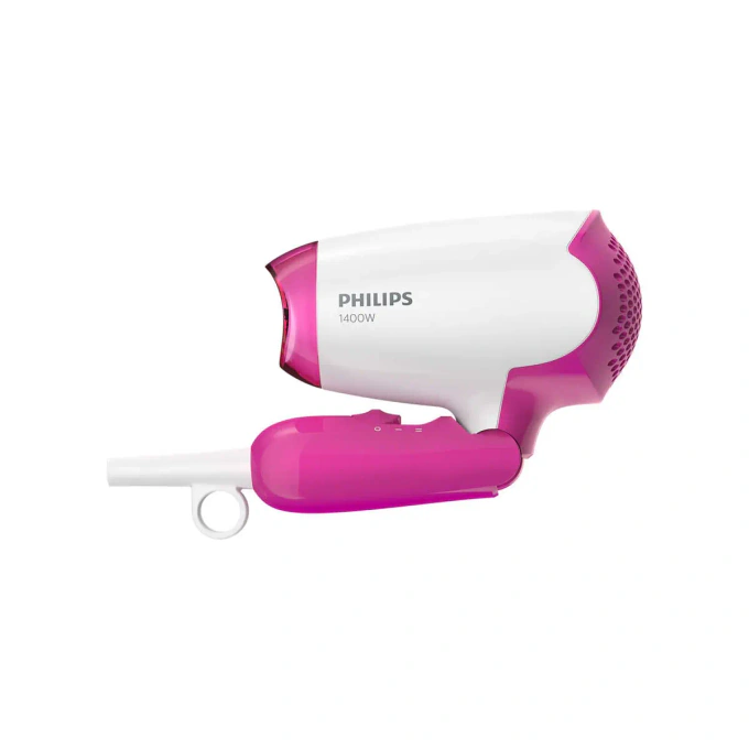 Usctor de par PHILIPS DryCare Essential BHD003/00, 2 nivele de temperatura, 2 trepte de viteza, 1400 W, Pliabil, Alb/Roz - Imagine 3
