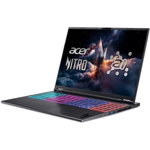 Laptop Acer Nitro 16S AI AN16S-61-R1MY NH.QXJEX.006, AMD Ryzen AI 7 350, 16 inch, RAM 16GB, SSD 1TB, nVidia GeForce RTX 5060 8GB, Fara sistem de operare, Obsidian Black - Imagine 3