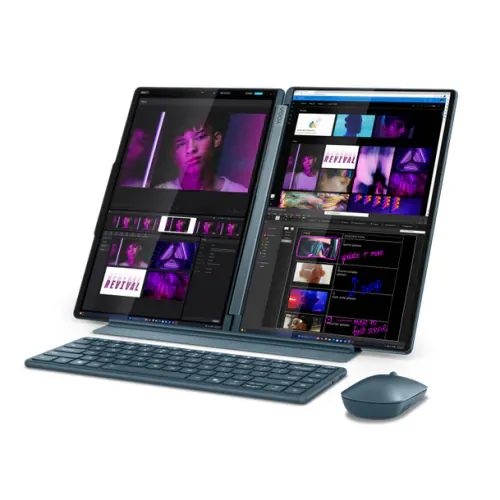 Laptop 2-in-1 LENOVO Yoga Book 9 14IAH10 83KJ0015RM, 2 x 14" 2.8K Touch, Intel® Core™ Ultra 7 255H, 32GB RAM, SSD 1TB, Intel Arc 140T, Windows 11, Teal - Imagine 5