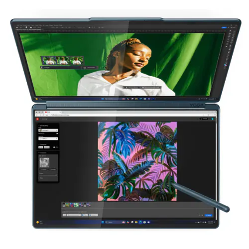 Laptop 2-in-1 LENOVO Yoga Book 9 14IAH10 83KJ0015RM, 2 x 14" 2.8K Touch, Intel® Core™ Ultra 7 255H, 32GB RAM, SSD 1TB, Intel Arc 140T, Windows 11, Teal - Imagine 7