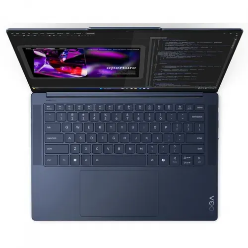 Laptop LENOVO Yoga Slim 7 14Q8X9 83ED000PRM, 14.5" 3K OLED Touch, Qualcomm Snapdragon X Elite X1E-78-100, 32GB RAM, SSD 1TB, Qualcomm Adreno, Windows 11 Pro, Cosmic Blue - Imagine 18