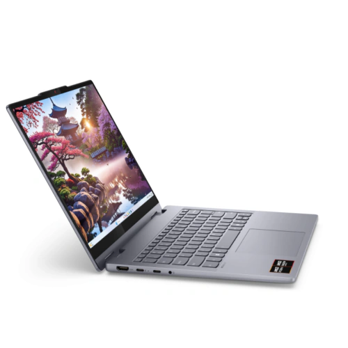 Laptop 2-in-1 Lenovo IdeaPad 5 14IAL10 83KT002BRM, AMD Ryzen AI 7 350, 14 inch Touch, RAM 24GB, SSD 1TB, AMD Radeon 860M Graphics, Fara sistem de operare, Luna Grey - Imagine 2