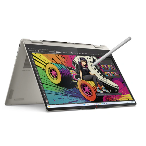Laptop 2-in-1 Lenovo Yoga 7 14AKP10 83JR003ARM, AMD Ryzen AI 7 350, 14 inch Touch, RAM 32GB, SSD 1TB, AMD Radeon 860M Graphics, Windows 11, Seashell - Imagine 1