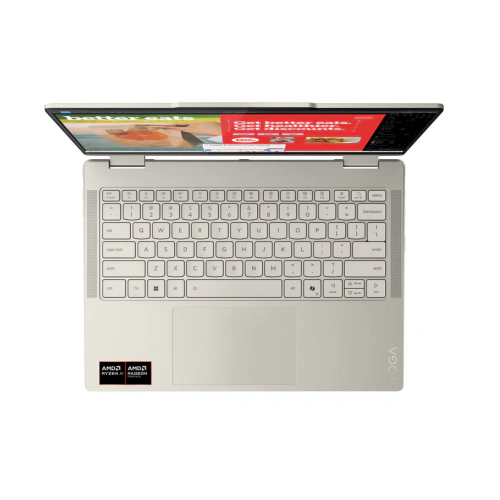 Laptop 2-in-1 Lenovo Yoga 7 14AKP10 83JR003ARM, AMD Ryzen AI 7 350, 14 inch Touch, RAM 32GB, SSD 1TB, AMD Radeon 860M Graphics, Windows 11, Seashell - Imagine 8