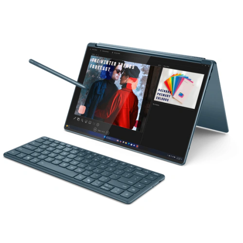 Lenovo Laptop 2-in-1 Lenovo Yoga Book 9 83KJ0043RM, Intel Core Ultra 7 255H, 2 x 14 inch Touch, RAM 32GB, SSD 1TB, Intel Arc 140T, Windows 11 Pro, Teal - IT-Fashion.ro