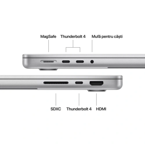 Laptop Apple MacBook Pro 14 Liquid Retina XDR MDE64RO/A, Apple M5 10-core, 14.2 inch, RAM 24GB, SSD 1TB, macOS, Silver - Imagine 3