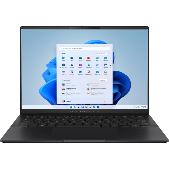 Laptop ASUS Vivobook S14 OLED S5406MA-QD052W, Intel Core Ultra 7 155H pana la 4.8GHz, 14inch WUXGA, 16GB, SSD 512GB, Intel Arc Graphics, Windows 11 Home, Black - Imagine 1