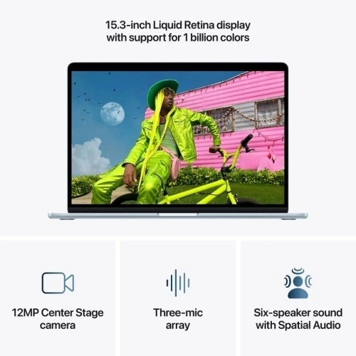 Laptop Apple MacBook Air 15 with Liquid Retina (2026) MDVC4RO/A, Apple M5 10-core, 15.3 inch, RAM 24GB, SSD 1TB, Apple M5 10-core Graphics, Int KB, macOS, Silver - Imagine 5