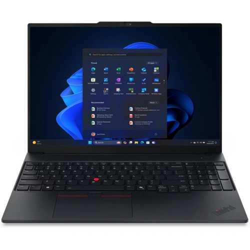 Laptop Lenovo ThinkPad E16 Gen 3 21SR0045RI, Intel Core Ultra 5 225U, 16 inch, RAM 16GB, SSD 512GB, Intel Graphics, Windows 11 Pro, Black - Imagine 1