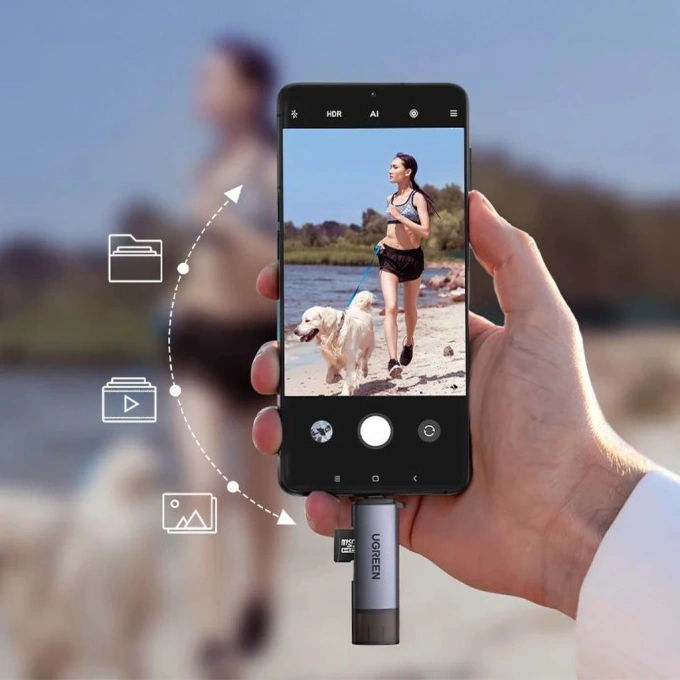 Card reader UGREEN CM185, SD, micro SD, dual USB-A + USB-C - Imagine 5