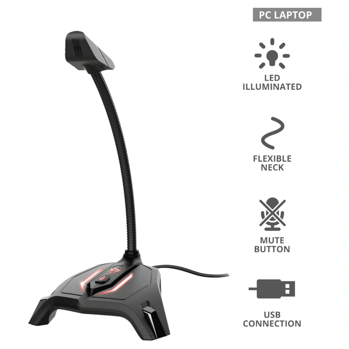 Microfon TRUST GXT 215 Zabi, Black - Imagine 4