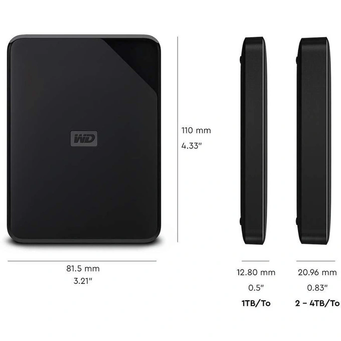 HDD Extern WESTERN DIGITAL WDBEPK0010BBK-WESN, 1TB, USB 3.0, Black - Imagine 3