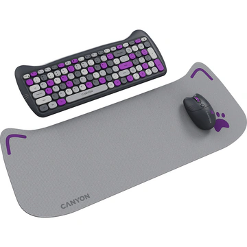 Kit tastatură + mouse wireless CANYON Kitty Edition, violet CNS-HSETW6VT - Imagine 5
