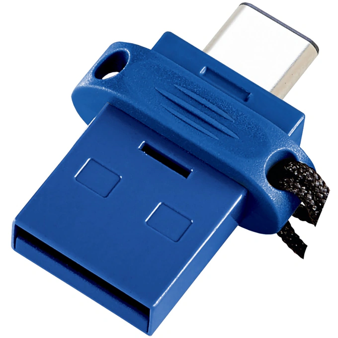 Memorie USB VERBATIM 49967, USB-A + USB-C, 64 GB, Albastru - Imagine 1
