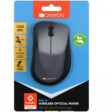 Mouse wireless Canyon MW-11, 1200 DPI, negru - Imagine 4