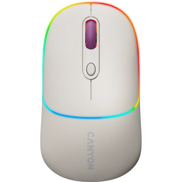 Mouse wireless și Bluetooth Canyon MW-22 Rice – silențios, RGB, reîncărcabil - Imagine 1