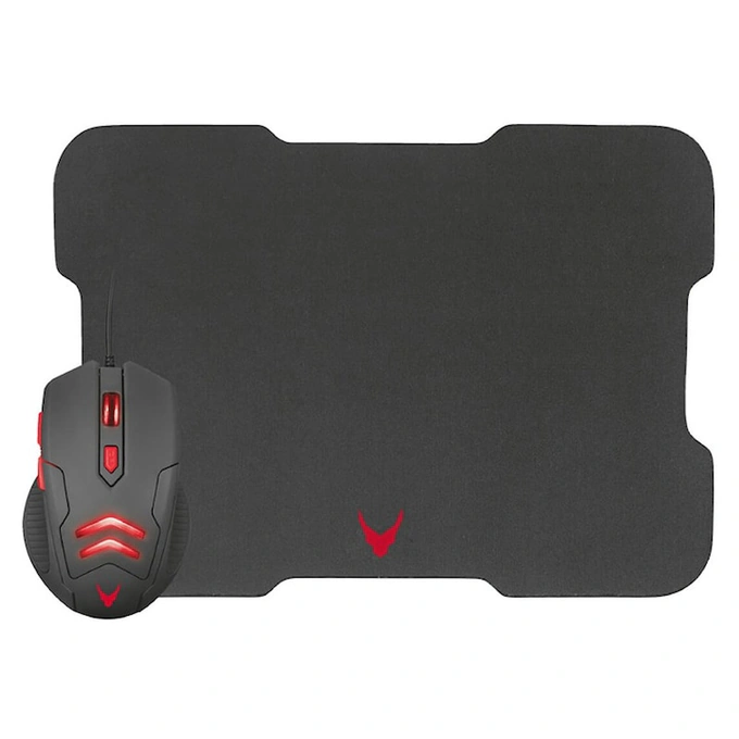 Set Mouse Gaming VARR VSETMPX4 3200dpi + Mousepad, Negru/Rosu - Imagine 3