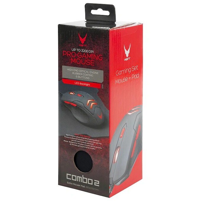 Set Mouse Gaming VARR VSETMPX4 3200dpi + Mousepad, Negru/Rosu - Imagine 5