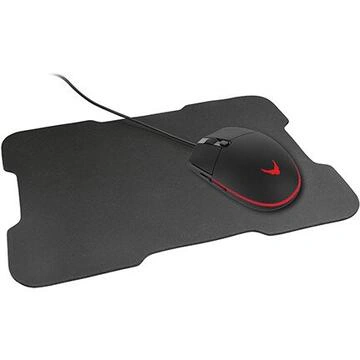 Set Mouse Gaming VARR VSETMPX5, 3200 DPI + Mousepad, Negru/Roșu - Imagine 1