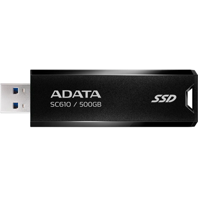 SSD Extern ADATA SC610-500G-CBK/RD, 500GB, USB 3.2 Gen 2, Black - Imagine 1