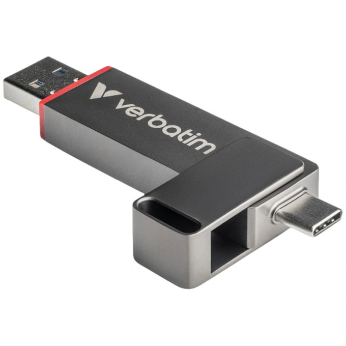 Memorie USB Verbatim 32040, USB-C/USB-A USB, 256GB, Gri - Imagine 1