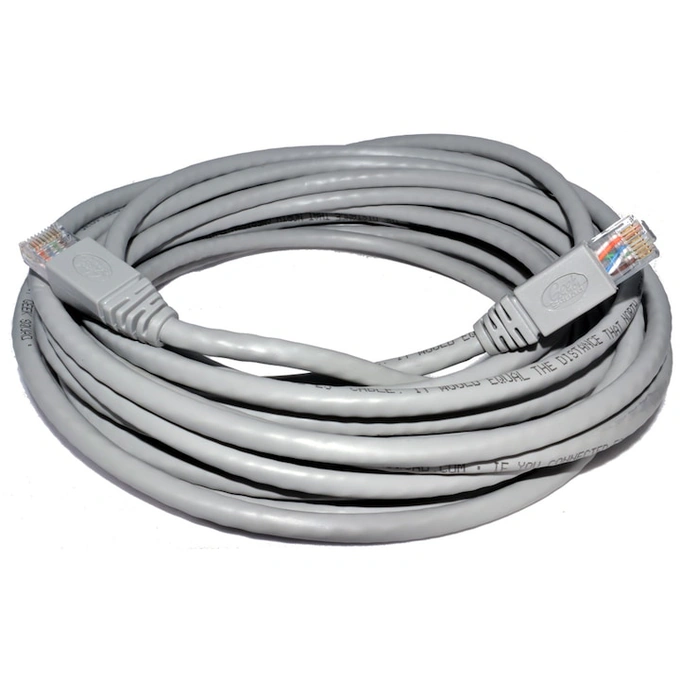 Cablu UTP cu mufe HCT Cat.5E 10m gri – conexiune stabilă și sigură pentru rețele Ethernet - Imagine 1