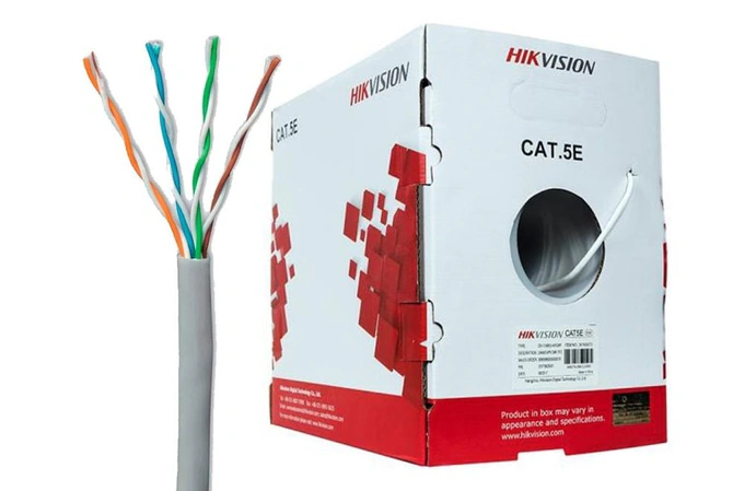 Cablu UTP Hikvision CAT5e Cupru Solid AWG24 DS-1LN5E-S – Performanță stabilă pentru rețele profesionale - Imagine 1