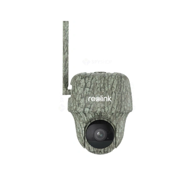 Camera de supraveghere Reolink GO Ranger PT G450, 4K, slot card, IR invizibil 10 m, acumulator 6000 mAh + panou solar, Wood Camo - Imagine 1