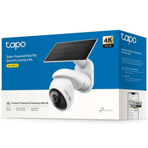 Camera de supraveghere wireless TP-Link Tapo C660 KIT cu iluminare duala si panou solar Tapo Starlight C660 KIT, 8 MP, microfon si difuzor, 10000 mAh, slot card - Imagine 3
