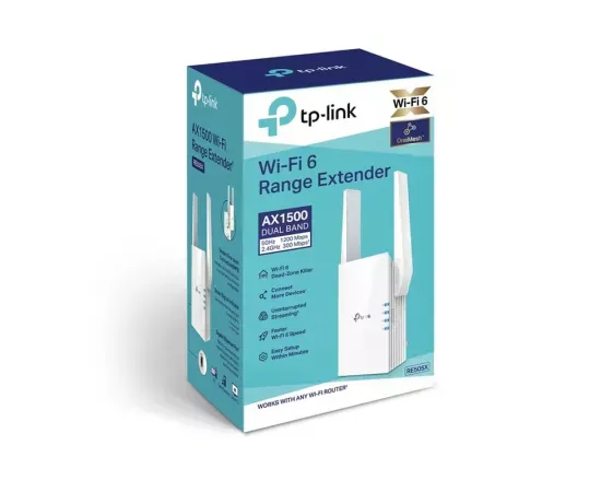 Range Extender Wireless TP-LINK Wi-Fi 6 RE505X, 802.11a/n/ac/ax, 1200 Mbps, Alb - Imagine 3